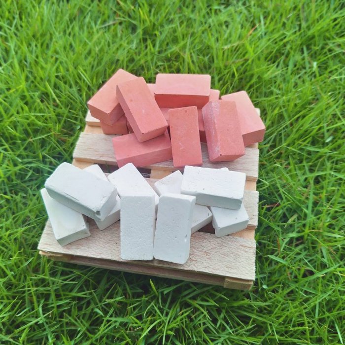 【玩水泥】迷你水泥磚DIY花盆、置物盒材料包組 紅磚色