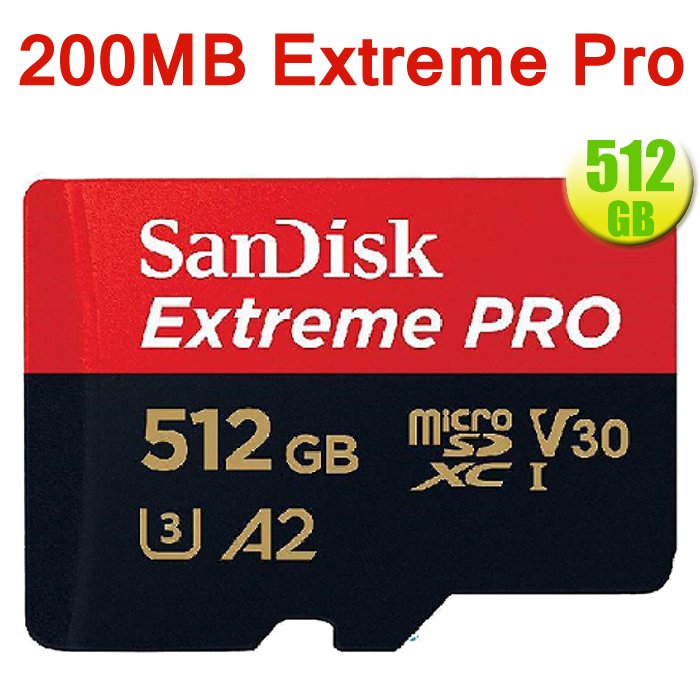 SanDisk 512GB 512G microSDXC 【Extreme Pro 200MB/s】4K V30 SD