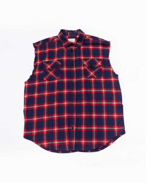 Fear of God FOG Sleeveless Plaid Flannel Shirt Collection One.背心