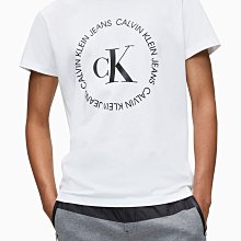 ☆【CK男生館】☆【Calvin Klein圓形LOGO印圖短袖T恤】☆【CK006N1】(S)