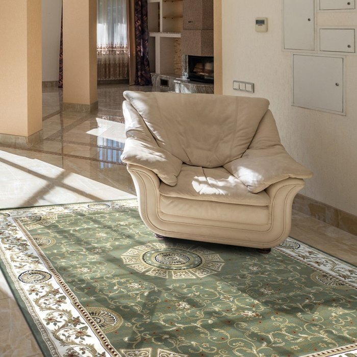 💓好市多代購/可協助售後/貴了退雙倍💓 埃及製 歐洲宮廷風埃及進口地毯 160公分 X 235公分 羅浮宮綠