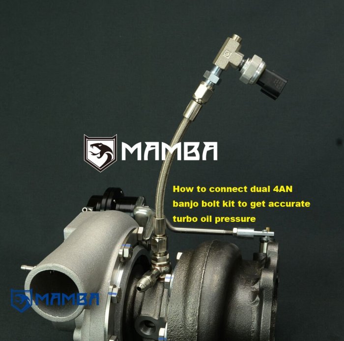 M10x1.5 to Dual 4AN banjo bolt turbo oil pressure For Subaru