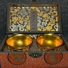 漆器宮廷御用盒內放銅鎏金碗盒子尺寸長29厘米 寬17厘米 高12厘米20【功德坊】銅器 佛像 擺件
