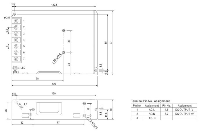 [百威]明緯MW LRS-100-12 交換式電源供應器 AC100V~240V 台灣製 102W 12V 8.5A