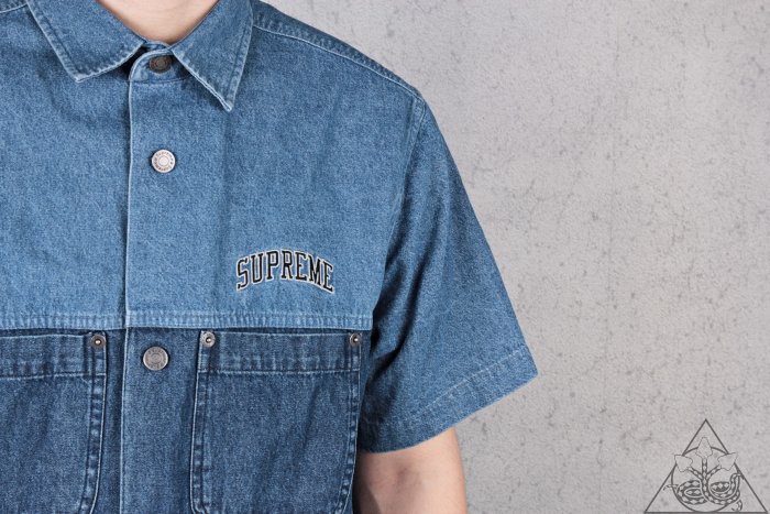 HYDRA】Supreme 2-Tone Denim SS Shirt 單寧工作襯衫【SUP408