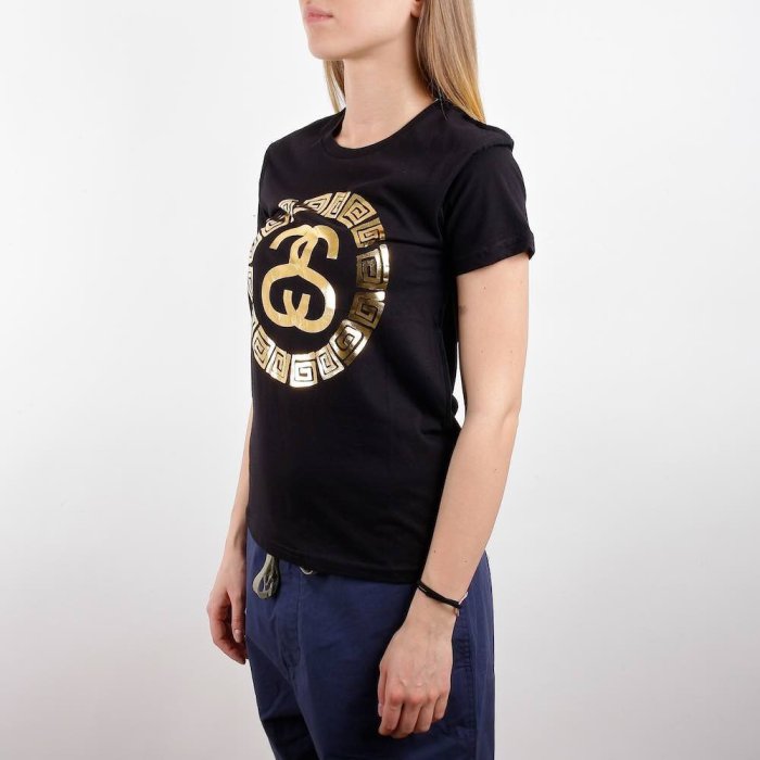 【HOMIEZ 】STUSSY SACHI EXPOSED TEE 女款 經典大logo 黑 白