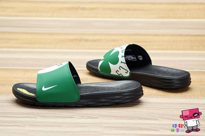 球鞋補習班 NIKE BENASSI SOLARSOFT NBA 男 運動拖鞋 賽爾提克 厄文 綠 917551-301