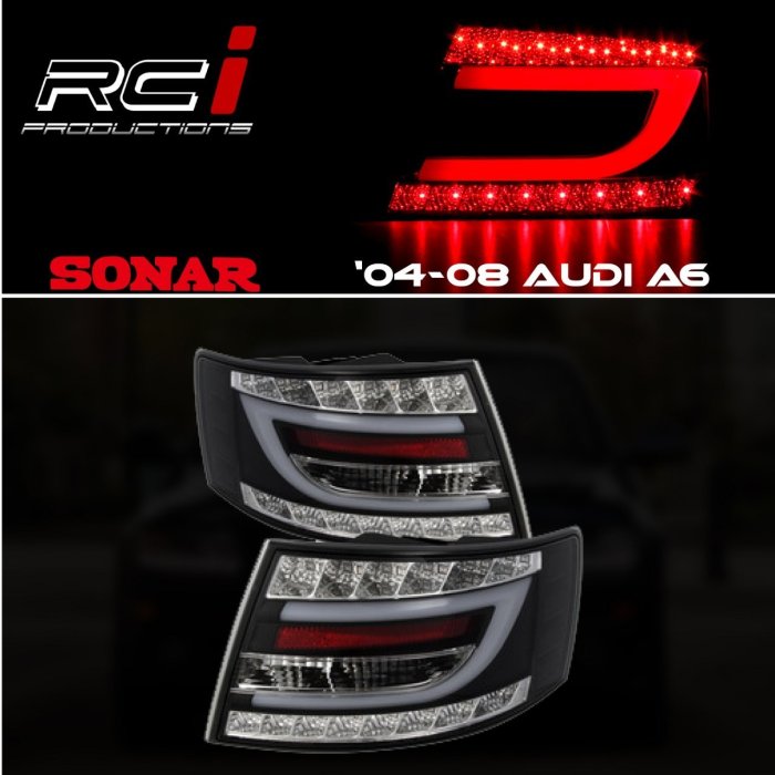 RC HID LED專賣店 audi a6 奧迪 a6  led尾燈 光柱型 導光尾燈  外銷精品 台灣SONAR製