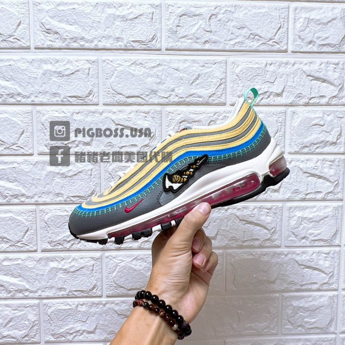 【豬豬老闆】NIKE AIR MAX 97 SE (GS) 灰黃 復古 毛毛蟲 氣墊 休閒鞋 大童 DN4381-001