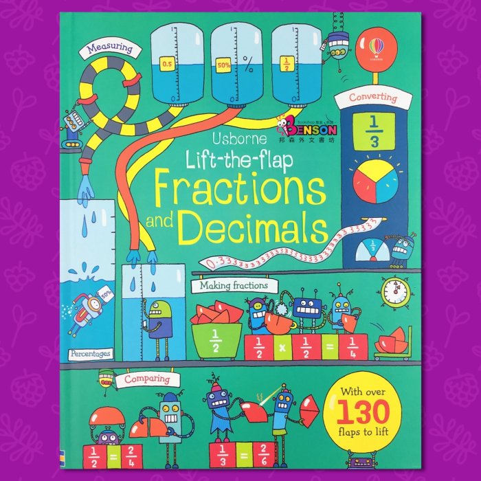 [邦森外文書] Usborne Fractions and Decimals 有趣的分數和小數 最受歡迎的數學翻翻精裝書