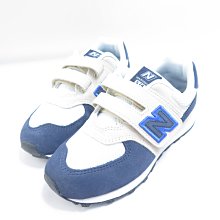 New Balance 574 中童 復古休閒鞋 寬楦 麂皮 PV574GW1 藍灰【iSport】