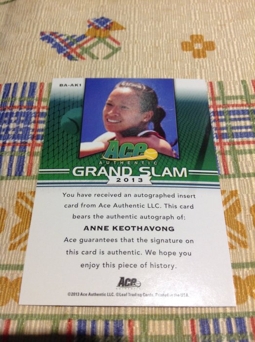 2013 ACE Grand Slam - Anne Keothavong 簽名卡