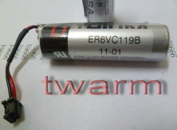 德源科技 r)型號：ER6VC119B (黑色接頭) / 三菱M70系統電池 3.6V PLC鋰電池(NO.62)