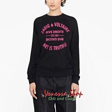 法國 新款 ZV 小眾設計 經典字母印花 寬鬆舒適 女の純棉圓領衛衣T恤上衣 大碼 (L1377)