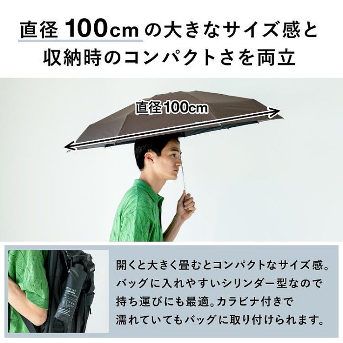 日本 WPC IZA 100cm 大傘面 五段折疊傘 完全遮光 抗紫外線 抗UV 隔熱 陽傘 雨傘