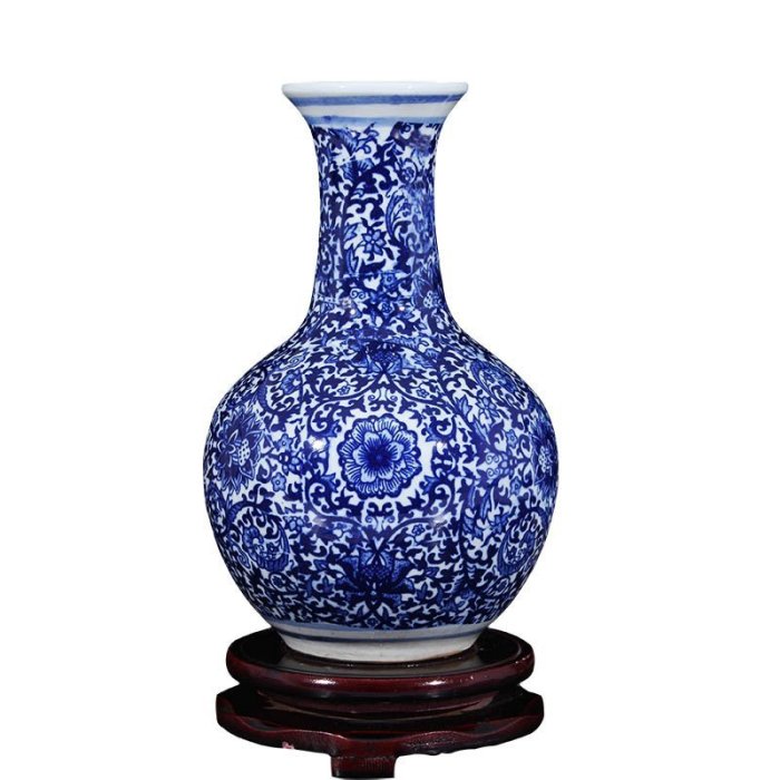 熱銷 花瓶擺件青花瓷陶瓷客廳中式裝飾綠蘿插花瓷器花器復古瓷瓶