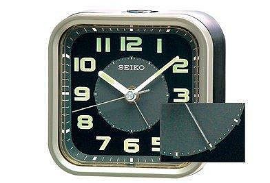 SEIKO ALARM CLOCK 日本精工漸進式電子音貪睡夜光正方形靜音鬧鐘 型號：QHE128A【神梭鐘錶】