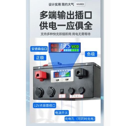 磷酸鐵鋰動力鋰電池(含15A充電器)寧德時代 大容量房車戶外電池 太陽能12V 100AH 戶外儲電 儲能電源