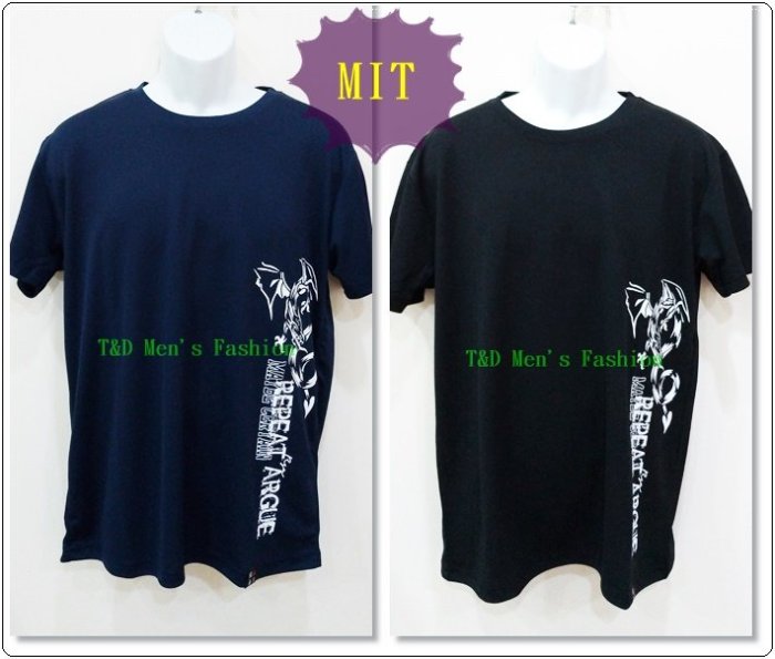 【T&D】”23033”臺灣製造~排汗飛龍紋身英文印花短袖圓領T~L~XL~現貨供應免運~