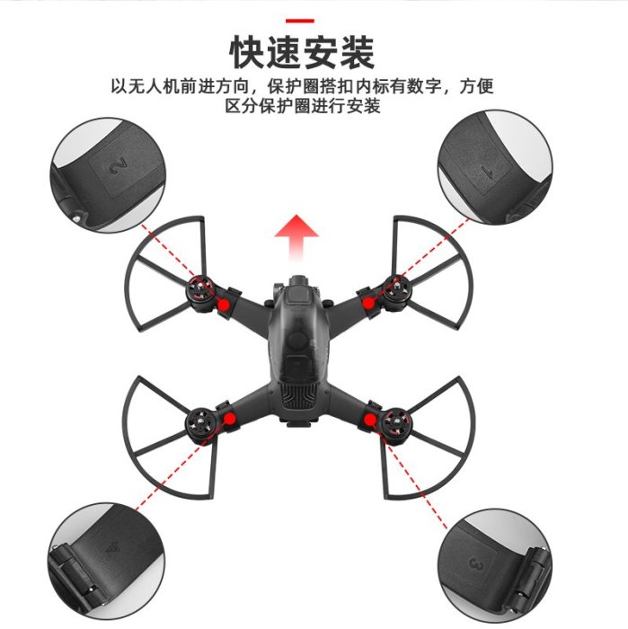 BRDRC適用大疆FPV槳葉保護罩穿越機防撞圈螺旋槳防護架無人機配件