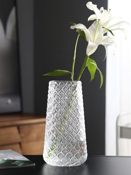 北歐輕奢透明玻璃花瓶大水培客廳餐桌創意裝飾擺件干花插花器簡約台北有個家