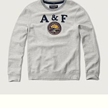 Maple麋鹿小舖 Abercrombie&Fitch ＊ AF 灰色貼布字母徽章長T ＊( 現貨L號 )