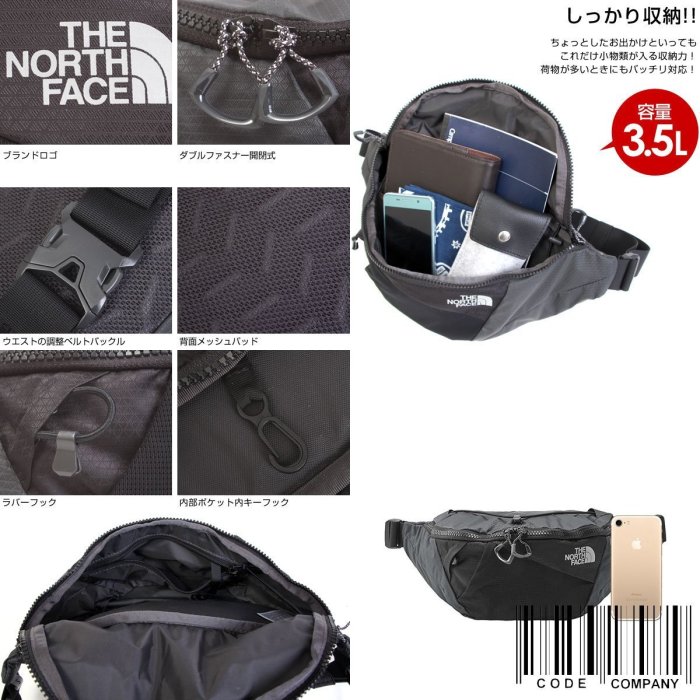 =CodE= THE NORTH FACE LUMBNICAL S WAISTBAG 機能腰包(灰黑) NF0A3S7Z