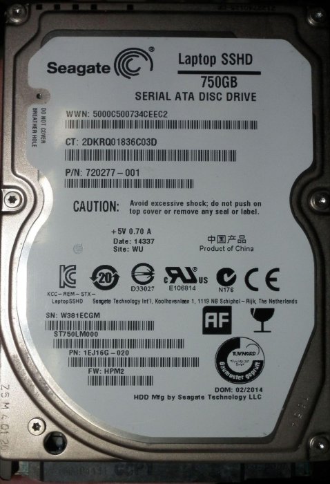 seagate 750g 2.5吋750gb st750lm000筆電硬碟sata希捷9.5mm固態混合碟sshd