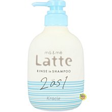 【JPGO】日本製 Kracie ma&me Latte 身體可用 全效型洗髮精 490ml#050