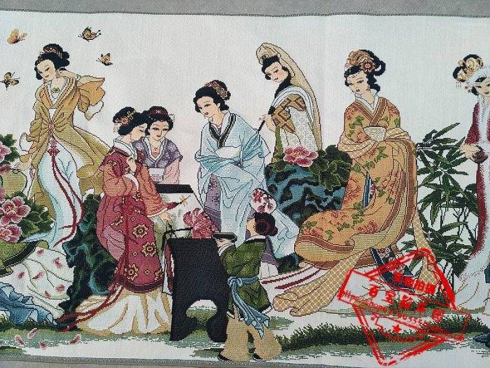 古代美女圖 刺繡未裝裱 十二美女刺繡 壁畫刺繡 十二金釵