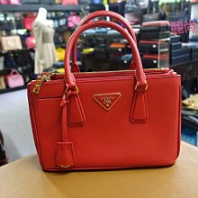 【麗尚二手精品】 PRADA outlet BN2316 Saffiano 二用殺手包 (迷你-紅) 八五成新【現貨】