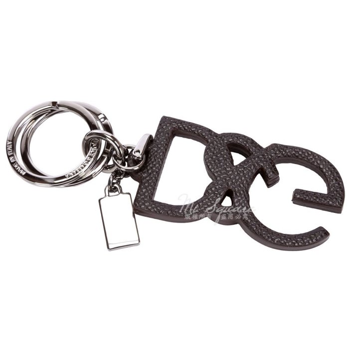 現貨熱銷-DOLCE & GABBANA Logo皮革鑰匙圈(深咖啡色) 1340736-C7