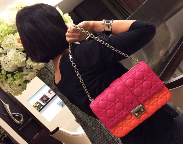 DIOR Miss Dior M0210 PTRI Cannage Bag 中型羊皮迪奧小姐 桃紅 現貨