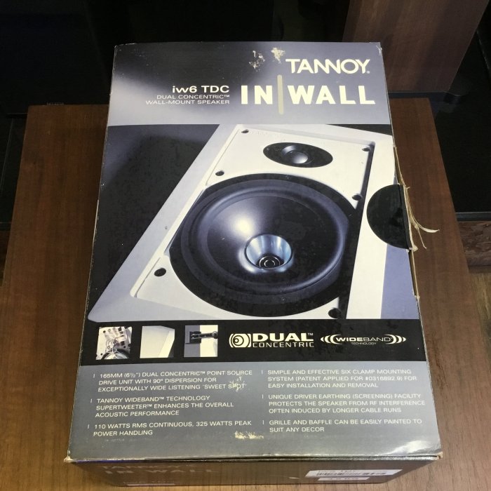 大宇宙音響：TANNOY iw6TDC 崁頂環繞喇叭、庫存新品、未使用品'一對二