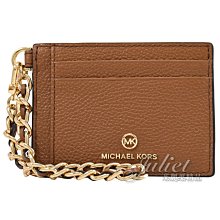 【茱麗葉精品】全新精品 MICHAEL KORS Jet Set Charm 浮雕LOGO鍊條掛飾卡夾.咖 現貨