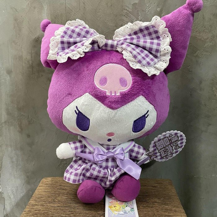 三麗鷗Sanrio Namco限定 格子酷洛米 go for it!玩偶26公分