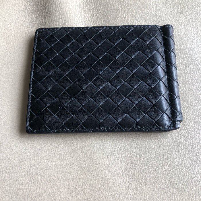 [品味人生2]保證正品 Bottega Veneta BV 黑色 編織  鈔票夾 皮夾 短夾