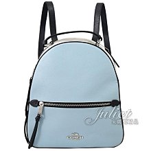 【茱麗葉精品】全新精品 COACH 專櫃商品 C4082 馬車LOGO撞色手提拉鍊後背包.淺藍/米白 現貨