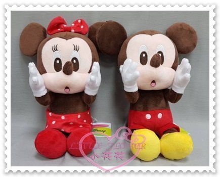 ♥小花花日本精品♥《Disney》迪士尼米妮娃娃布偶玩偶坐姿邊緣系列捧臉送禮首選生日禮物情人節禮物 50123605