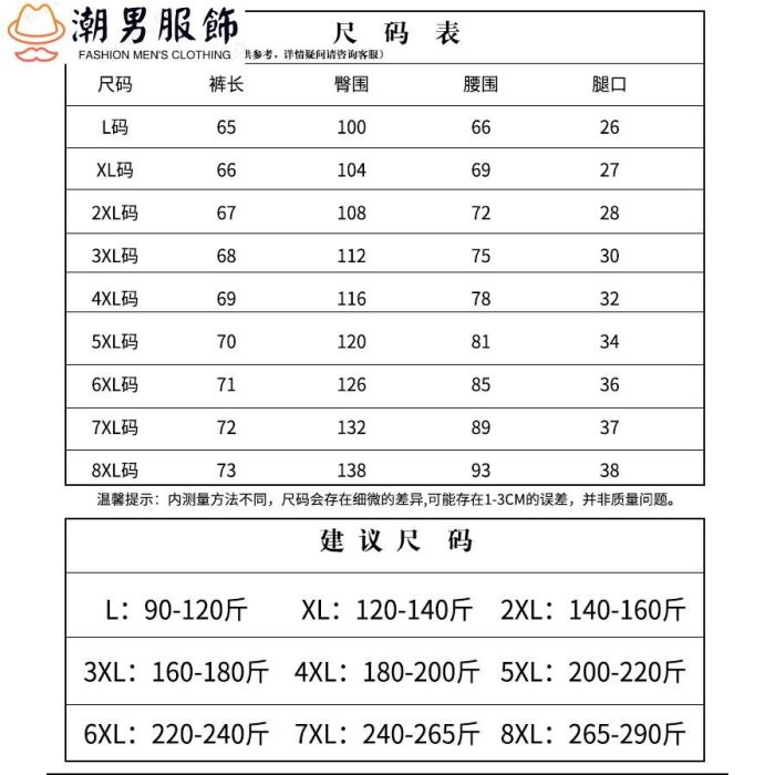 【L-8XL】運動休閒七分褲男夏季新款大碼棉褲休閒短褲男士薄款透氣束腳收口純棉7分褲-潮男服飾