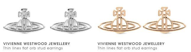 [英國專櫃團購] VIVIENNE WESTWOOD Thin lines flat orb stud 耳環