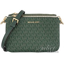 【茱麗葉精品】全新精品 MICHAEL KORS 專櫃商品 JET SET ITEM 印花三合一拉鍊斜背包.深綠 現貨