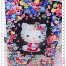 ♥小花花日本精品♥Hello kitty 墊板文具用品兒童上學必備3D立體圖雙面滿版圖款坐姿水鑽黑色日本限定