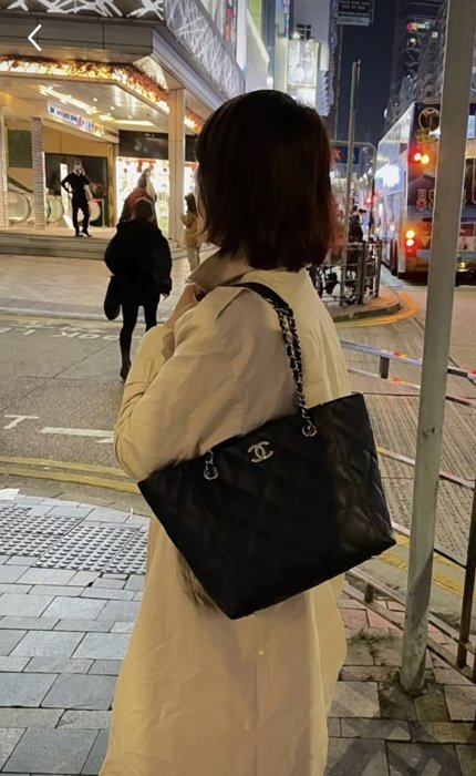 Chanel tote bag 黑色荔枝牛皮 淡金釦 拖特包 購物包 台灣專櫃
