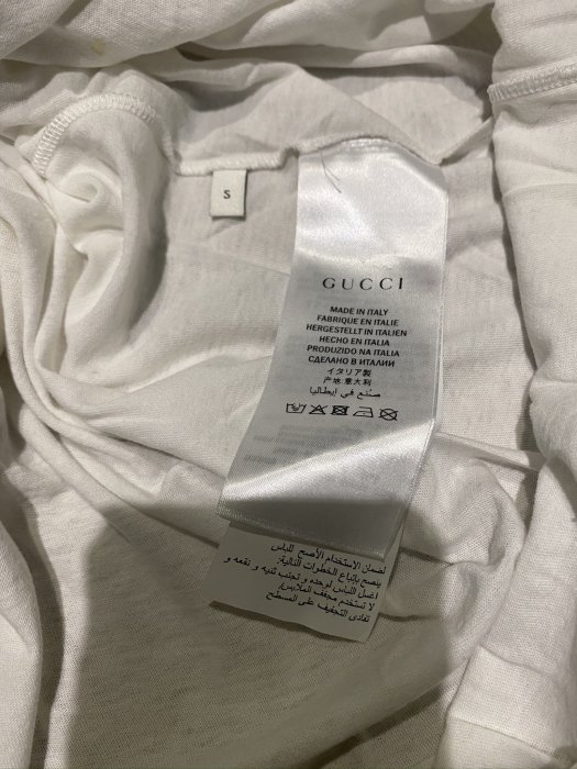 Gucci 米色 T-shirt 短袖T恤 皮帶 腰帶 古馳