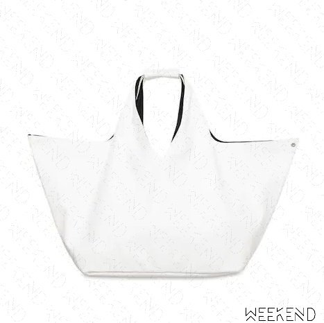 【WEEKEND】 MM6 MAISON MARGIELA Japanese Leather 中款 仿皮革 托特包 白色