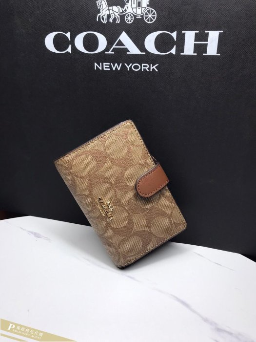 雅格精品代購 COACH 寇馳 23553經典帆布撞色拉鍊皮夾中夾 錢包 多卡位錢夾 (1)雙層皮夾   美國代購