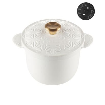 Le Creuset 萬用窈窕鑄鐵鍋 18cm （和風繪/棉花白） 金頭＋內鍋蓋 特價8580元