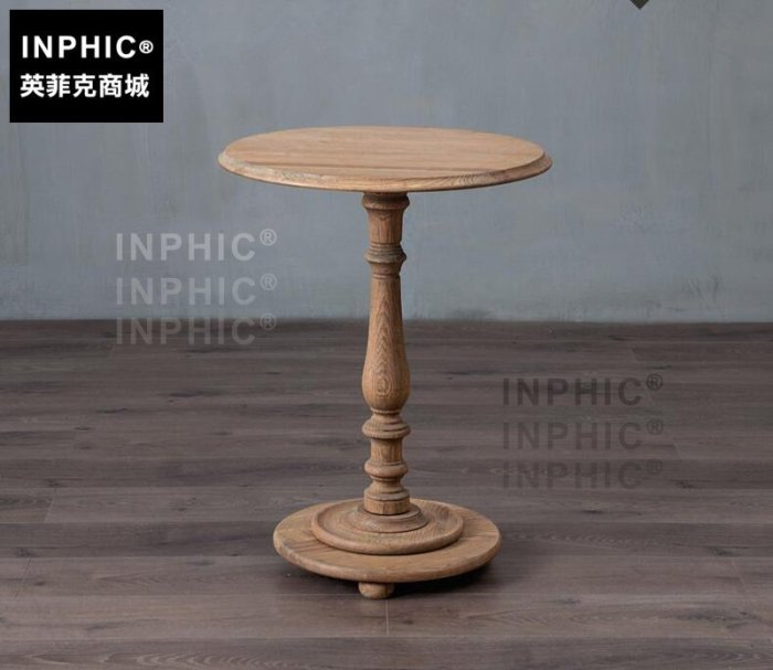 INPHIC-歐式小圓形桌羅馬腿中柱小咖啡桌小茶几電話桌裝飾桌_S1910C