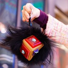 Fendi 7AR452 Prism Square Fur Monster Charm 摩摩方塊貂毛吊飾 黑